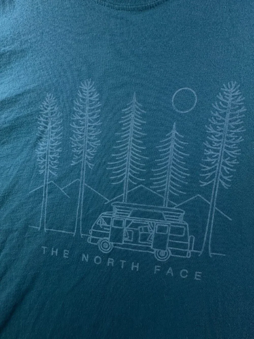North Face Large Men’s Blue Long Sleeve T Shirt Camping Hiking Graphic Print
